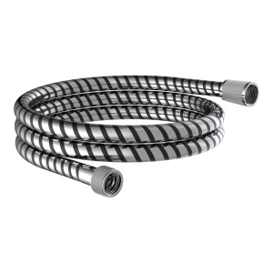 Schütte Hogaflex K-1 Brauseschlauch, 150 cm, schwarz/chrom, flexibler Duschschlauch.
