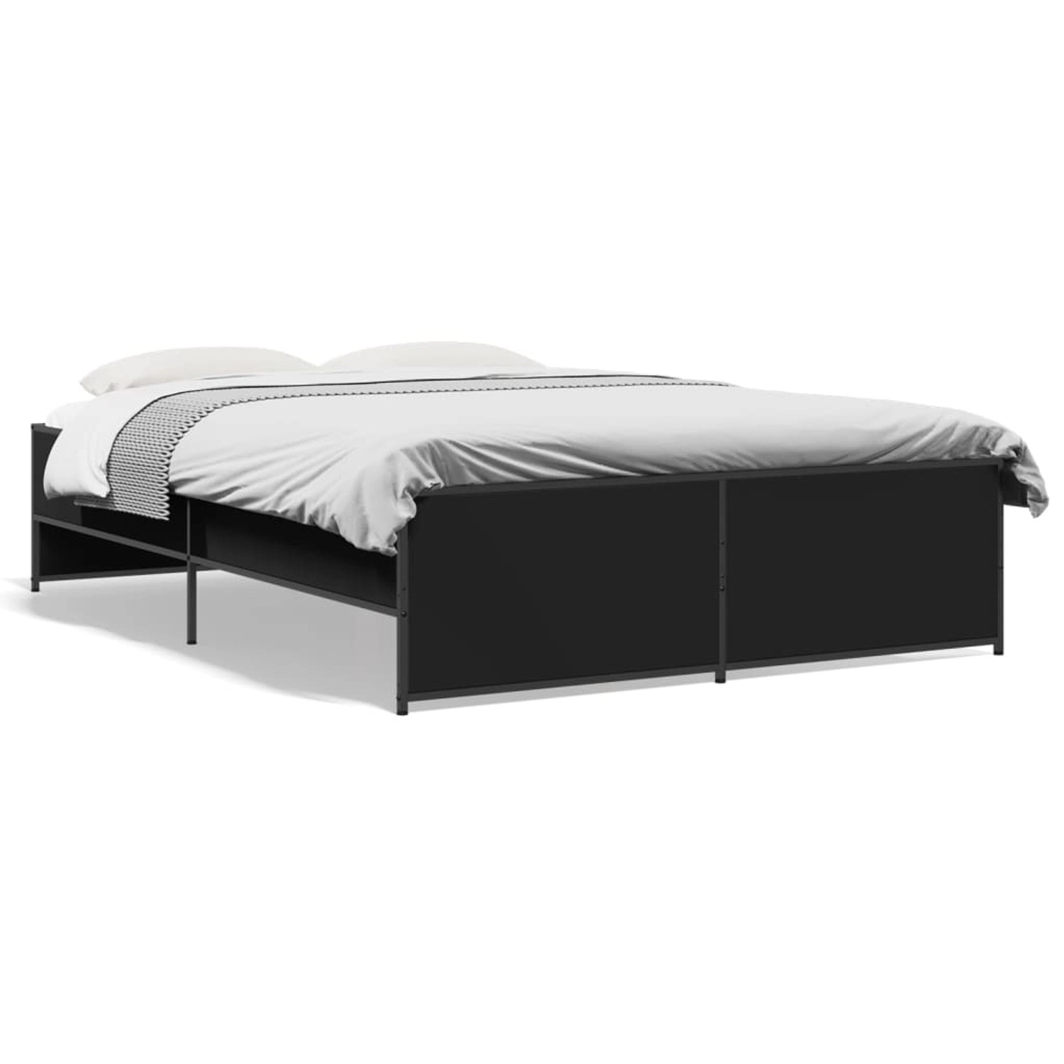vidaXL Bettgestell Schwarz 120x190 cm Holzwerkstoff und Metall 3279907 günstig online kaufen