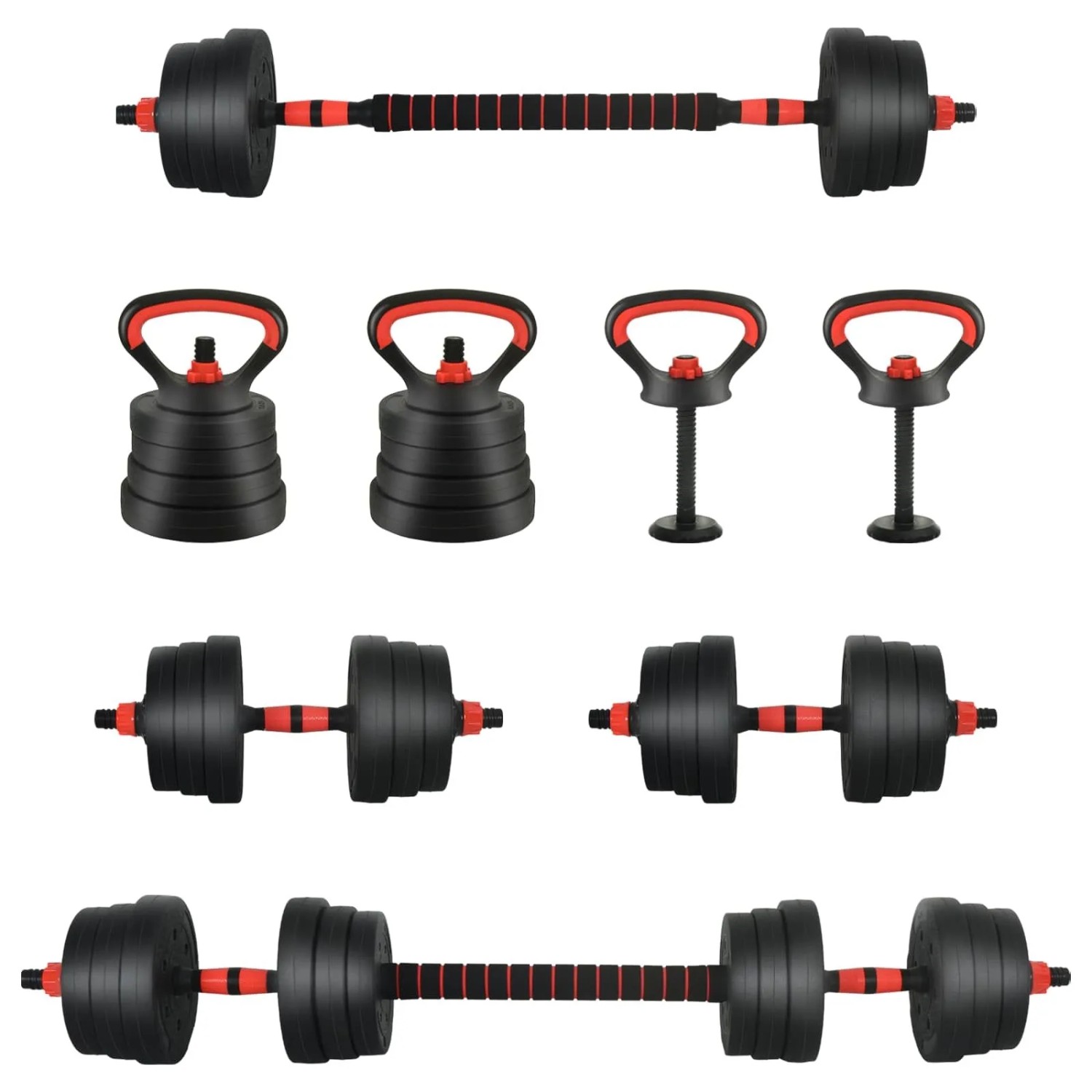 vidaXL 4-In-1 Kurzhantel Langhantel Kettlebell Set 20kg 42023467