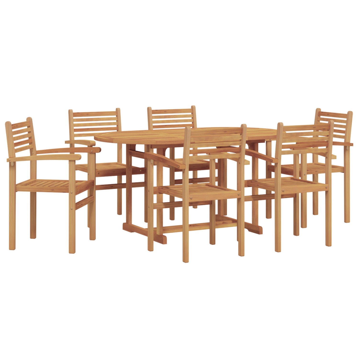 vidaXL Garten Essgruppe 7-Tlg Braun Massives Teakholz 3375773 günstig online kaufen