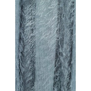 Halbtransparenter, silberner Fenstervorhang Loik mit Fransen und verdeckten Schlaufen.