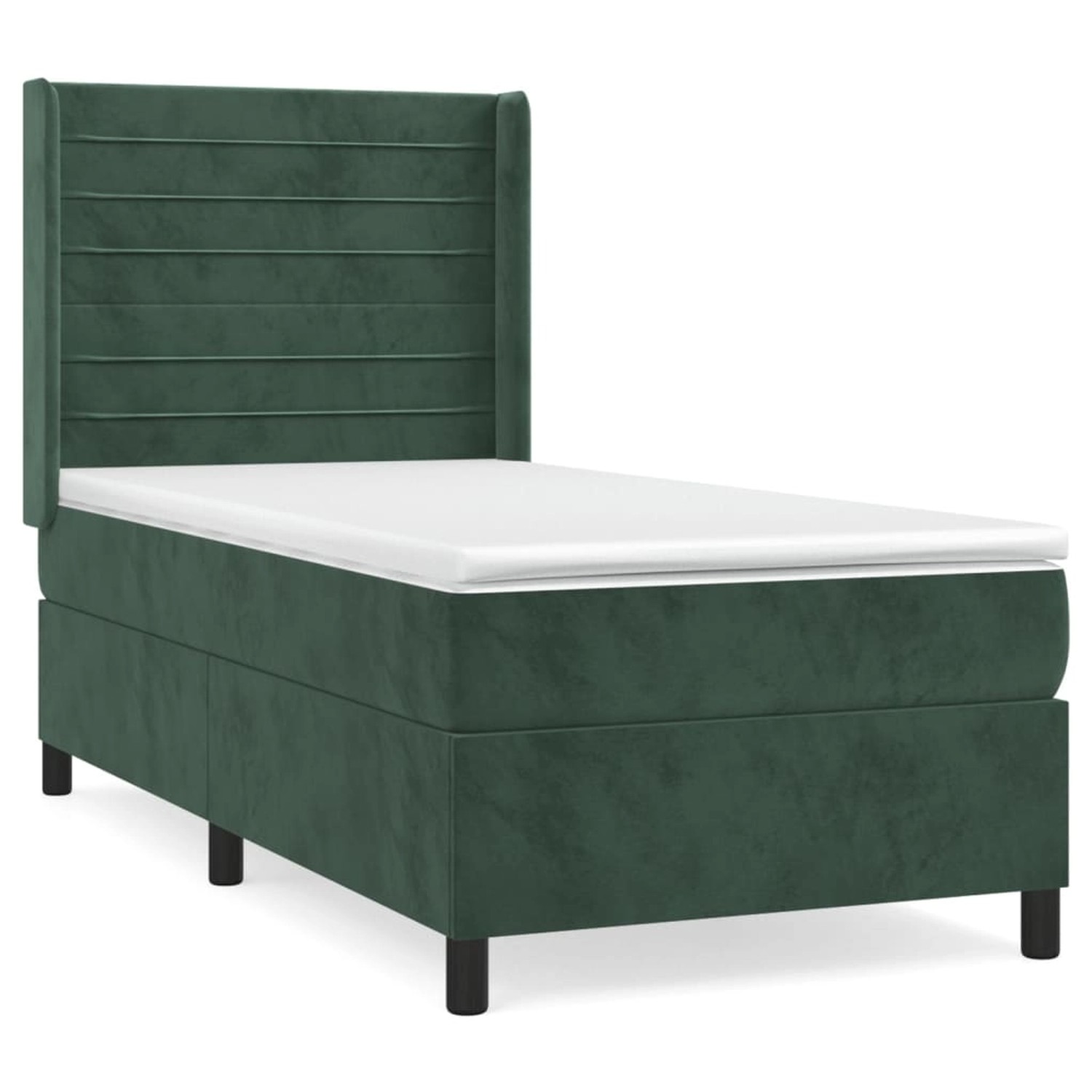 vidaXL Boxspringbett mit Matratze Dunkelgrün 80x200 cm Samt 3132708 günstig online kaufen