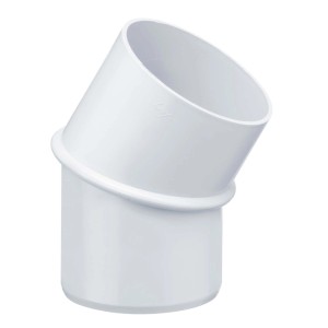 Inefa Rohrbogen 30 Grad DN 100, weißes PVC Fallrohr Verbindungselement für Bedachung.