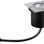 Eckige Paulmann Plug & Shine Bodeneinbauleuchte aus Edelstahl und Kunststoff mit warmweißem Licht.
