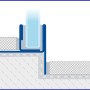 Dural Glas-Gefällekeil Shower-GK Links, 98cm, zur Glasaufnahme am Boden. Detailansicht.