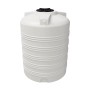 Weißer KMND 1500L Trinkwasser Wassertank aus PE mit Rippenstruktur und schwarzem Deckel für Garten & Haus.