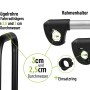 Eufab Rahmenhalter für Heckträger, abnehmbar, für Rohre mit 2,5/3 cm Ø, 32 cm lang.