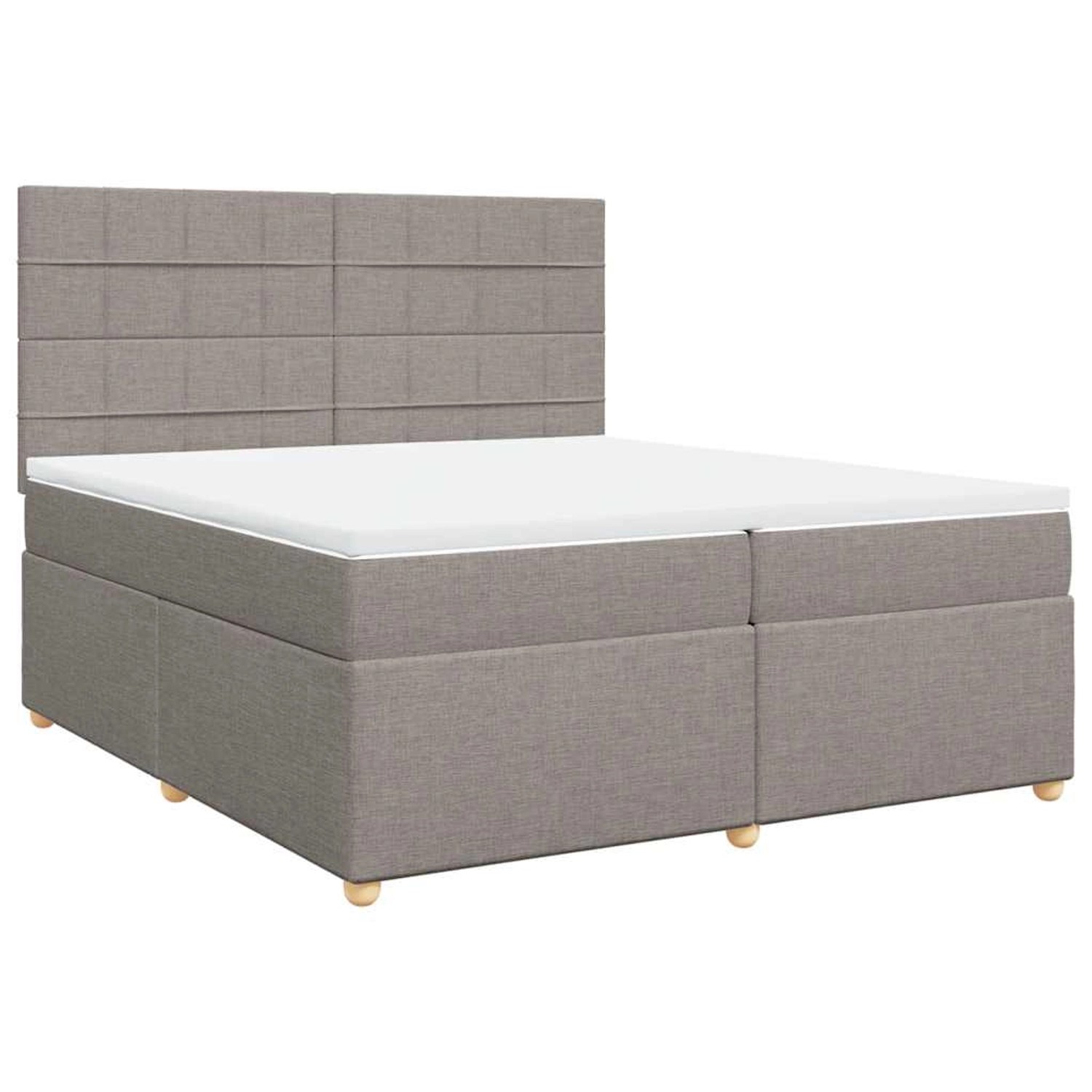 vidaXL Boxspringbett mit Matratze Taupe 200x200 cm Stoff 3291391 günstig online kaufen
