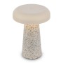 Brilo Akku Tischleuchte Cloud, dimmbar, Travertin/Warmgrau. Design-Tischlampe mit Touchfunktion.