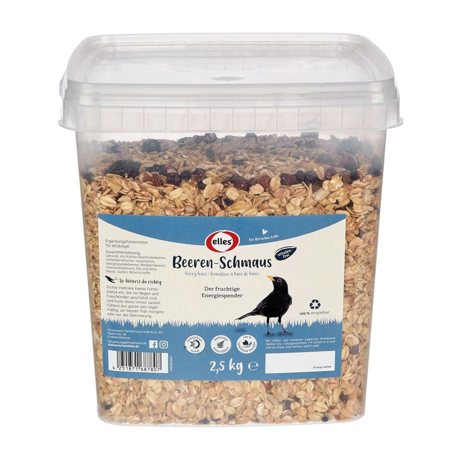 Elles Ergänzungsfutter Beeren-Schmaus für Wildvögel 2,5 kg