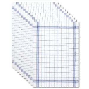 10-teiliges Dyckhoff Geschirrtuchset Karo Blau, 50x70 cm, aus saugfähiger Baumwolle und Leinen.