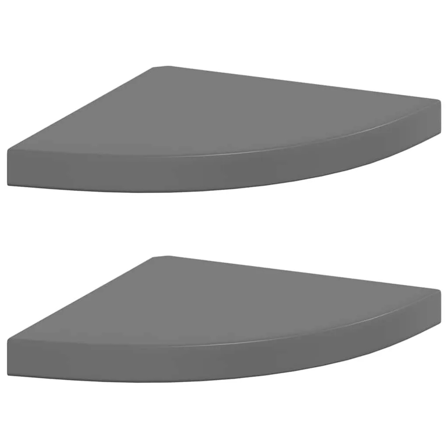 vidaXL Eck-Schweberegale 2 Stk Hochglanz-Grau 35x35x3,8 cm MDF 323914