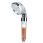 EASYmaxx Duschkopf Spa 3-in-1, transparent/chrom, 8cm, mit Mineralperlen für Wasserfiltration.