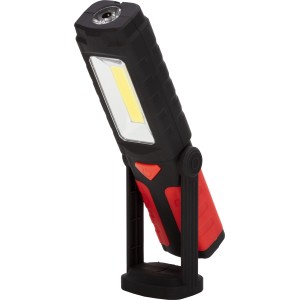 LED Arbeitsleuchte, schwarz-rot, mit Halterung, für Werkstatt & Co.