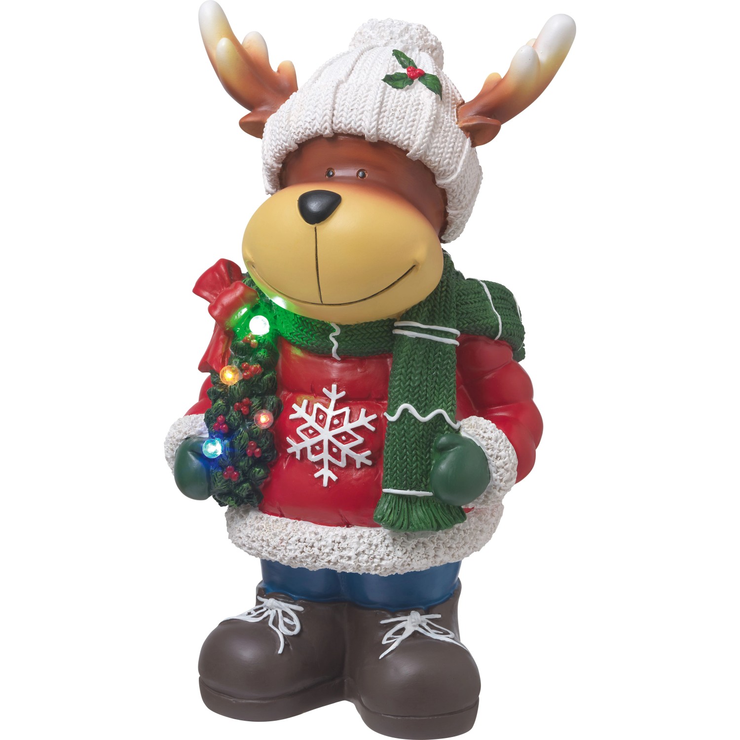Weihnachtsdekoration Rentier Polyresin Mehrfarbig 20,5 cm