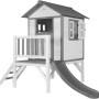 Axi Lodge XL Spielhaus mit grauer Rutsche, Holz, 167x240x189 cm. Ideal für den Garten.