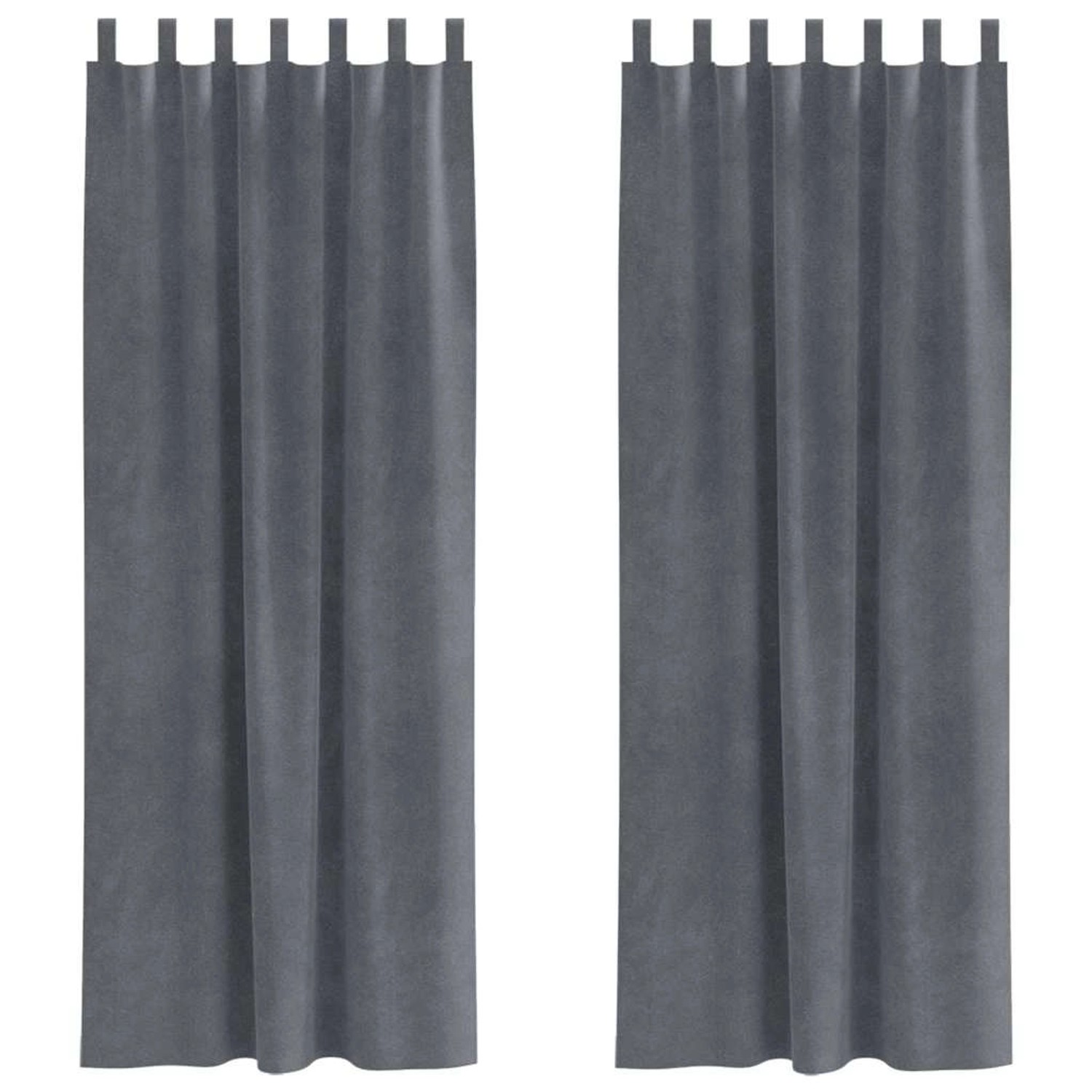 vidaXL Vorhänge 2 Stk Hellgrau 140 x 260 cm Samt 4107297 günstig online kaufen