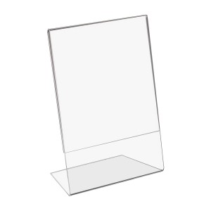 HMF 46953 Acryl Tischaufsteller Schräg DIN A5 Hoch und Querformat Glasklar