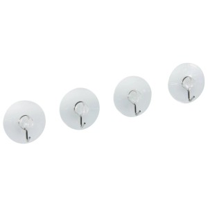 4er Set Fackelmann Saughaken, transparente Handtuchhalter mit Edelstahlbügel.