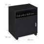 Schwarzer Relaxdays Rollcontainer mit 3 Fächern und Rollen, ideal für Büro und Arbeitszimmer.