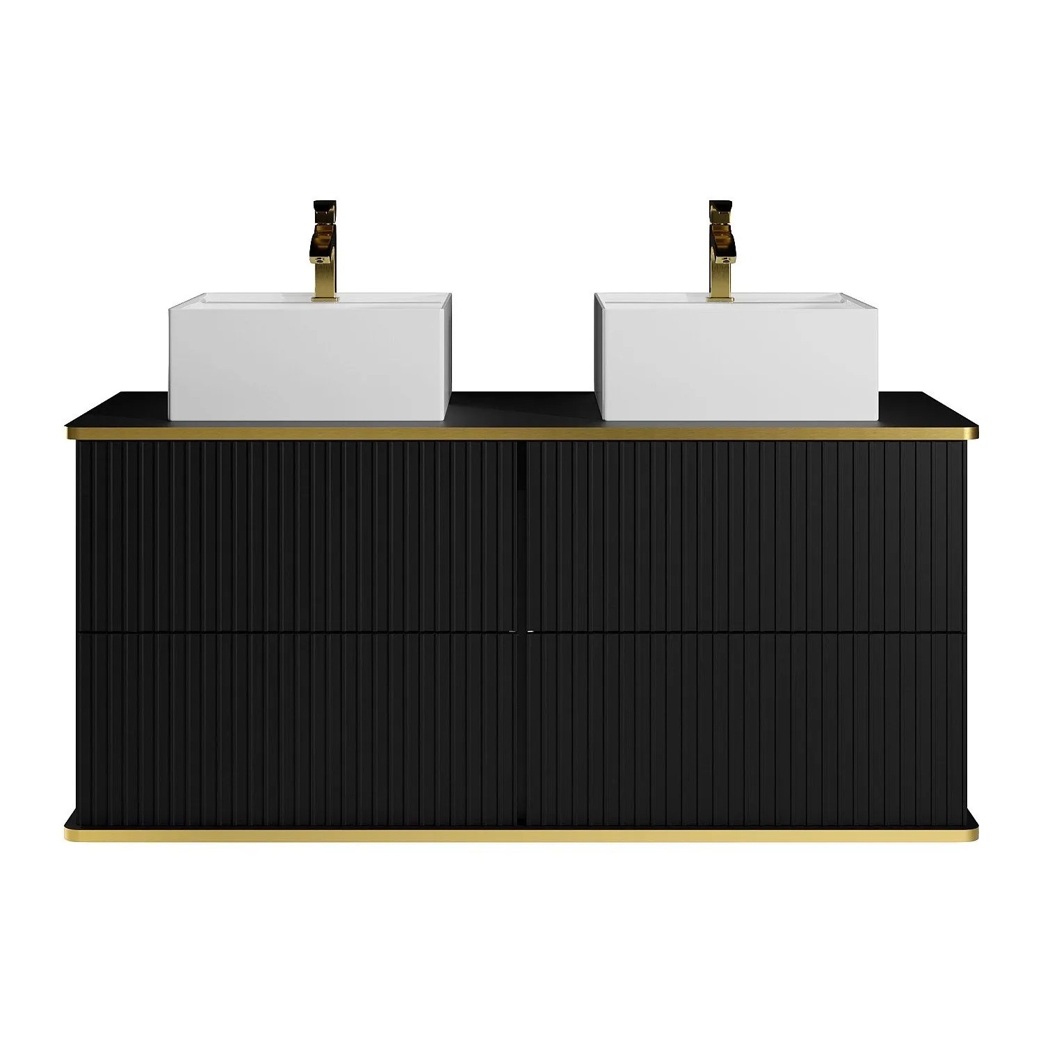 Vente-unique Doppelwaschtisch Keliza Schwarz 120 cm