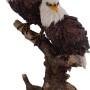 Gartenfigur Adlerpaar auf Baumstamm, 32,5 cm, detailreiche Gartendekoration aus Polyresin.