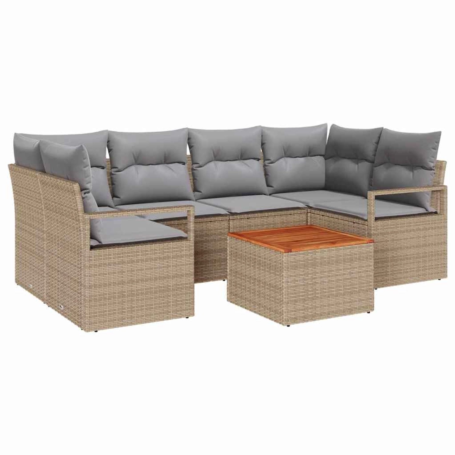 vidaXL Garten-Sofa-Set 7-Tlg Beige Hellgrau 3356327 günstig online kaufen