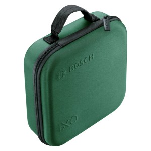 Dunkelgrüne Bosch Aufbewahrungsbox aus Textil mit Reißverschluss und Tragegriff für IXO Zubehör.