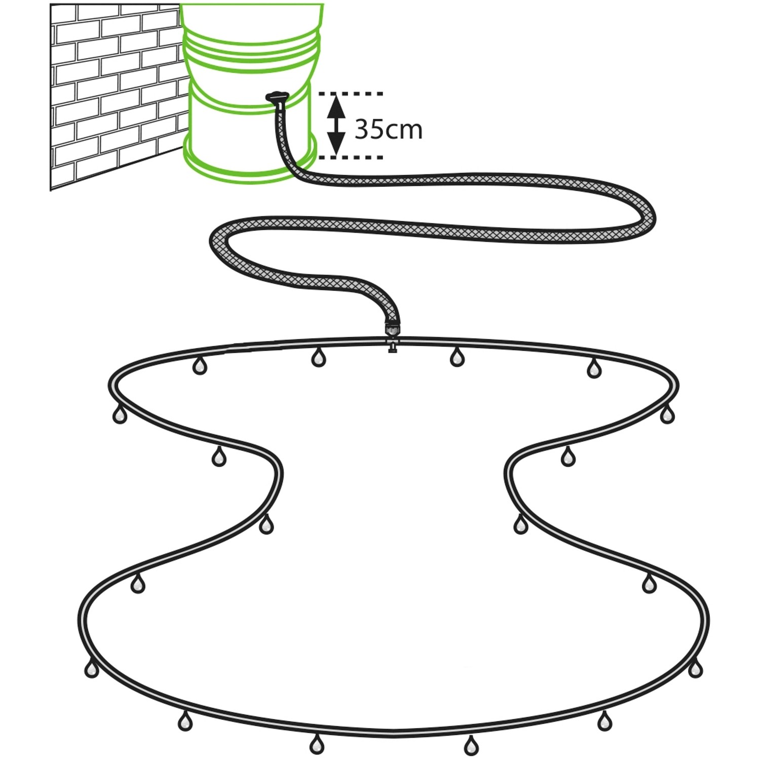 Vitavia/ Elgo Regentonnentropfrohr für Gemüsebeet (RWK50) 11 cm x 24 cm