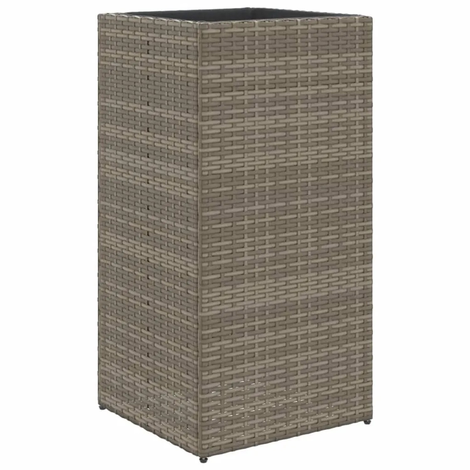 vidaXL Pflanzkübel Grau 40x40x80 cm Poly Rattan 366415