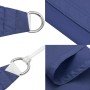 Details des blauen vidaXL Sonnensegels: Oxford-Gewebe, robuste Nähte, Edelstahl-D-Ring und Seilbefestigung.