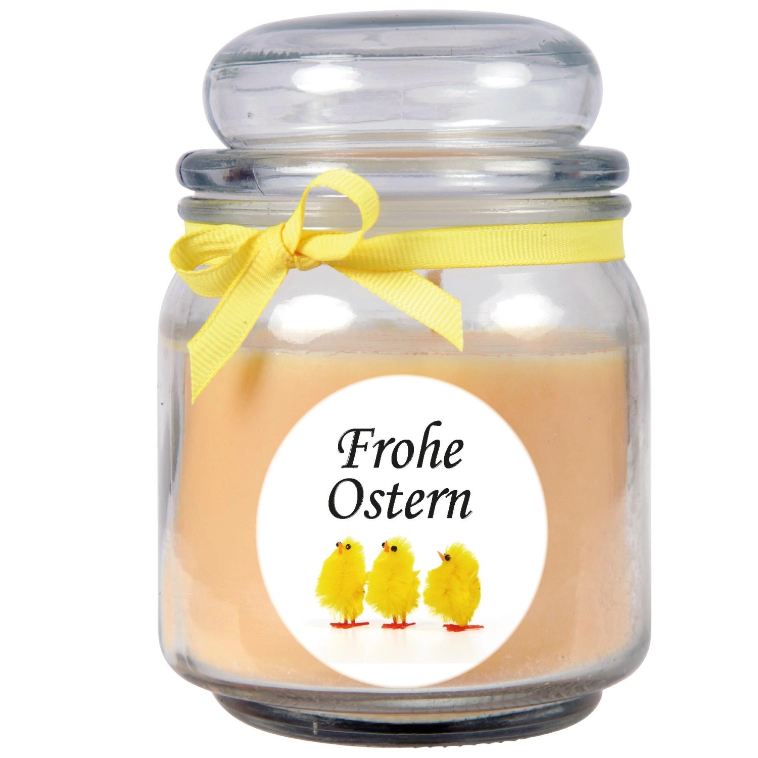 HS Candle Duftkerze & Glas Frohe Ostern Bonbon Ø9 cm Vanille Küken günstig online kaufen