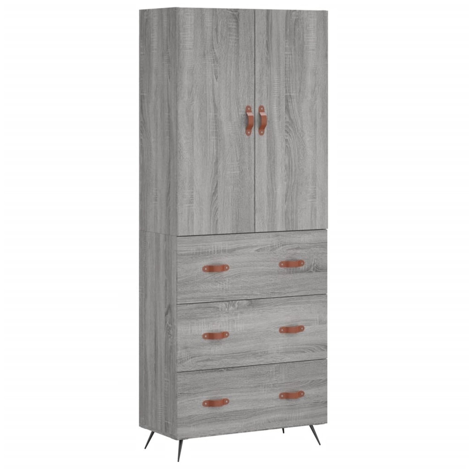 vidaXL Highboard Grau Sonoma 69,5x34x180 cm Holzwerkstoff 3195825 günstig online kaufen
