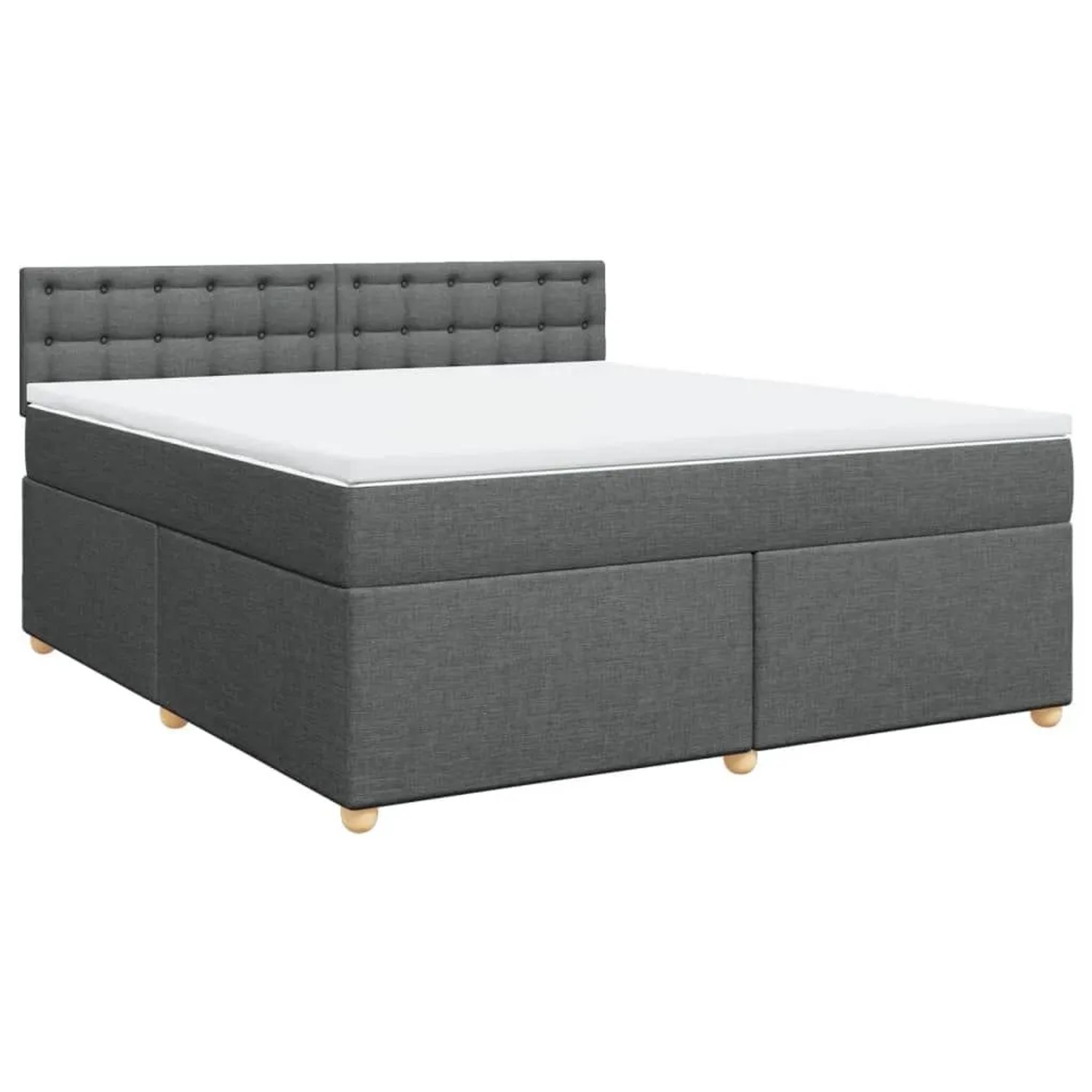 vidaXL Boxspringbett mit Matratze Dunkelgrau 180x200 cm Stoff 3289074 günstig online kaufen