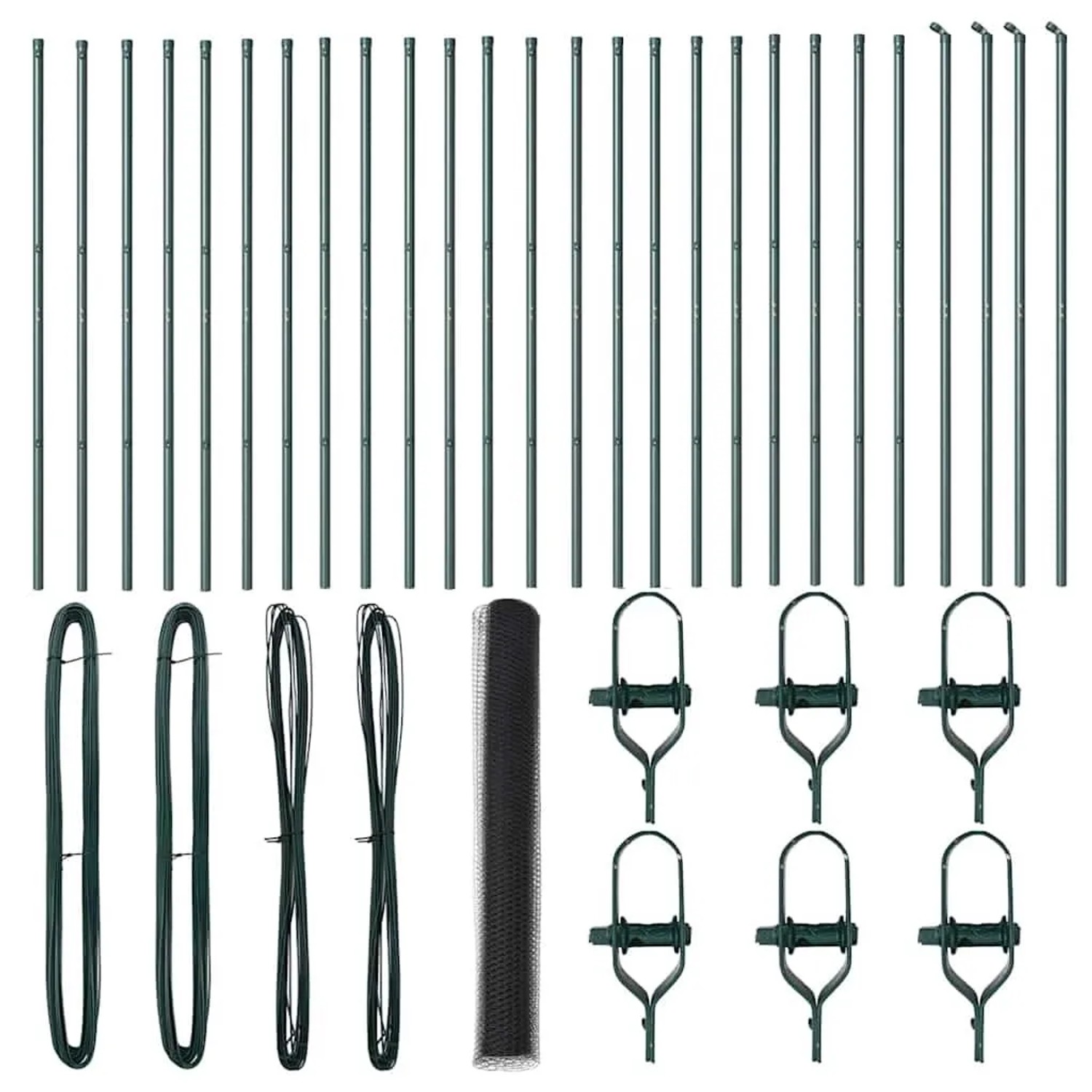 vidaXL Zaunpfosten Grau 50 x 1,2 m 13 mm Gitter Stahl und PVC 3352853 günstig online kaufen