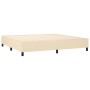 Boxspringbett vidaXL, creme, 200x200 cm, Stoff. Bettrahmen ohne Kopfteil und Matratze.