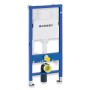 Bad Land WC SET Vorwandelement Geberit Duofix + Toilette ROLO Schwarz + Platte in Schwarz_4
