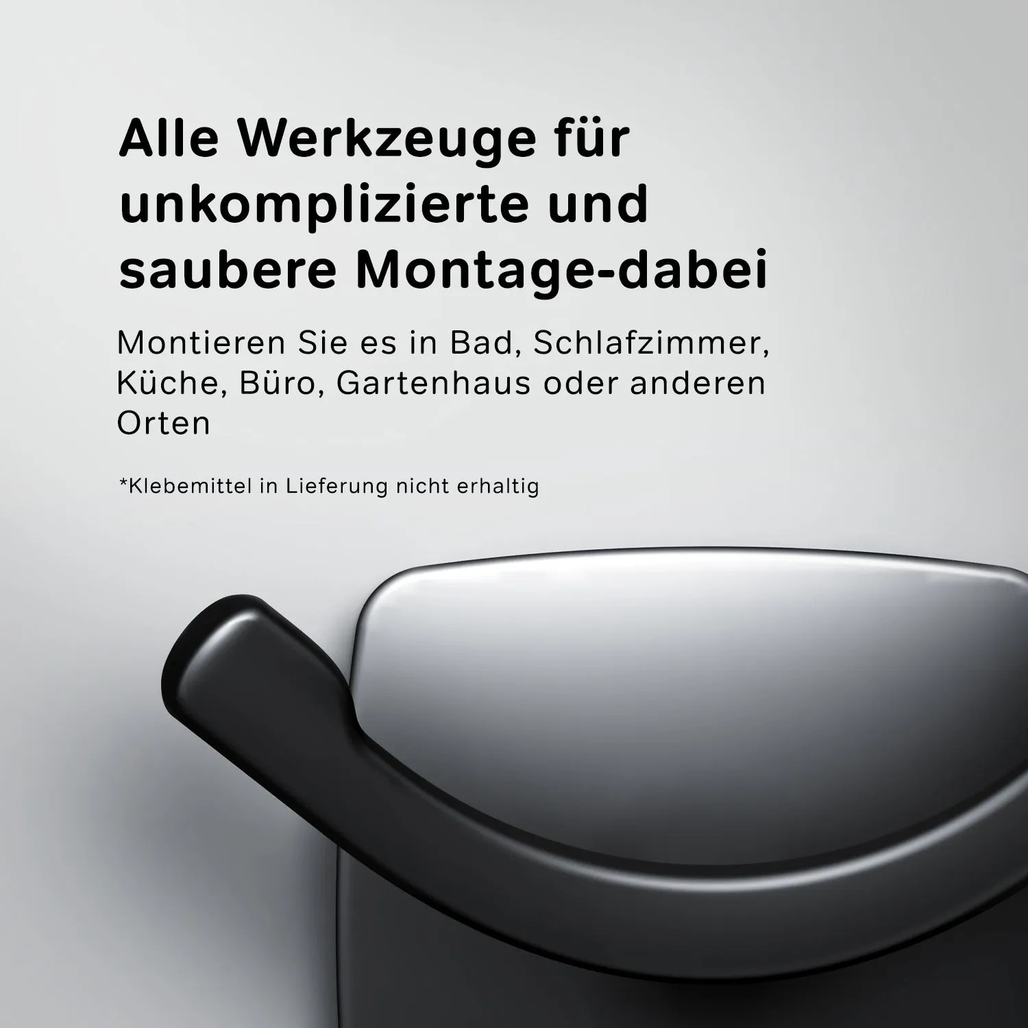 AM.PM Handtuchhaken Gem Schwarz für Bad, aus Edelstahl, rostfrei und zur Wandmontage