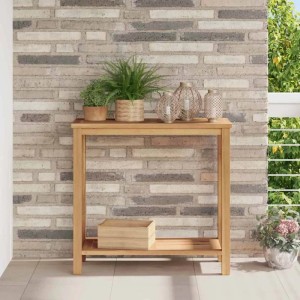 vidaXL Couchtisch mit Speicher Braun 85 x 35 x 75 cm Teak-Massivholz 42002311