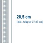 Tetra LightWave 270 LED Beleuchtung-Set für Aquarien, silberfarben, mit Größenangabe.