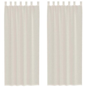vidaXL Voile Vorhänge mit Lasche 2 Stk Creme 4102270