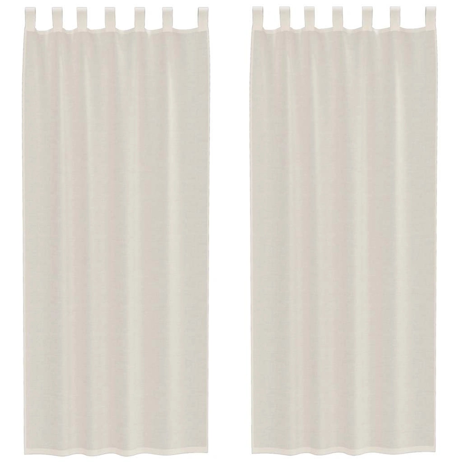 vidaXL Voile Vorhänge mit Lasche 2 Stk Creme 4102270 günstig online kaufen