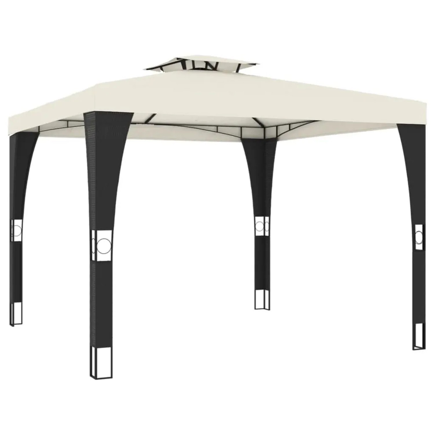 vidaXL Pavillon mit Doppeldach Creme 2,98x2,98 m Stahl 368440