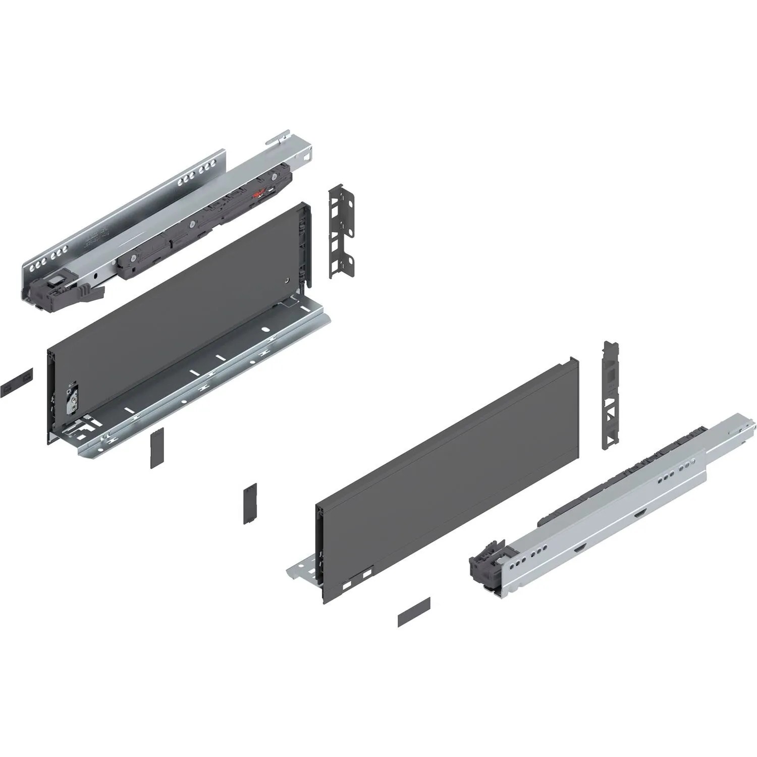 Blum Legrabox Pure Set Höhe K Tip-On Vollauszug 400 mm 40 kg Oriongrau 1 Paar