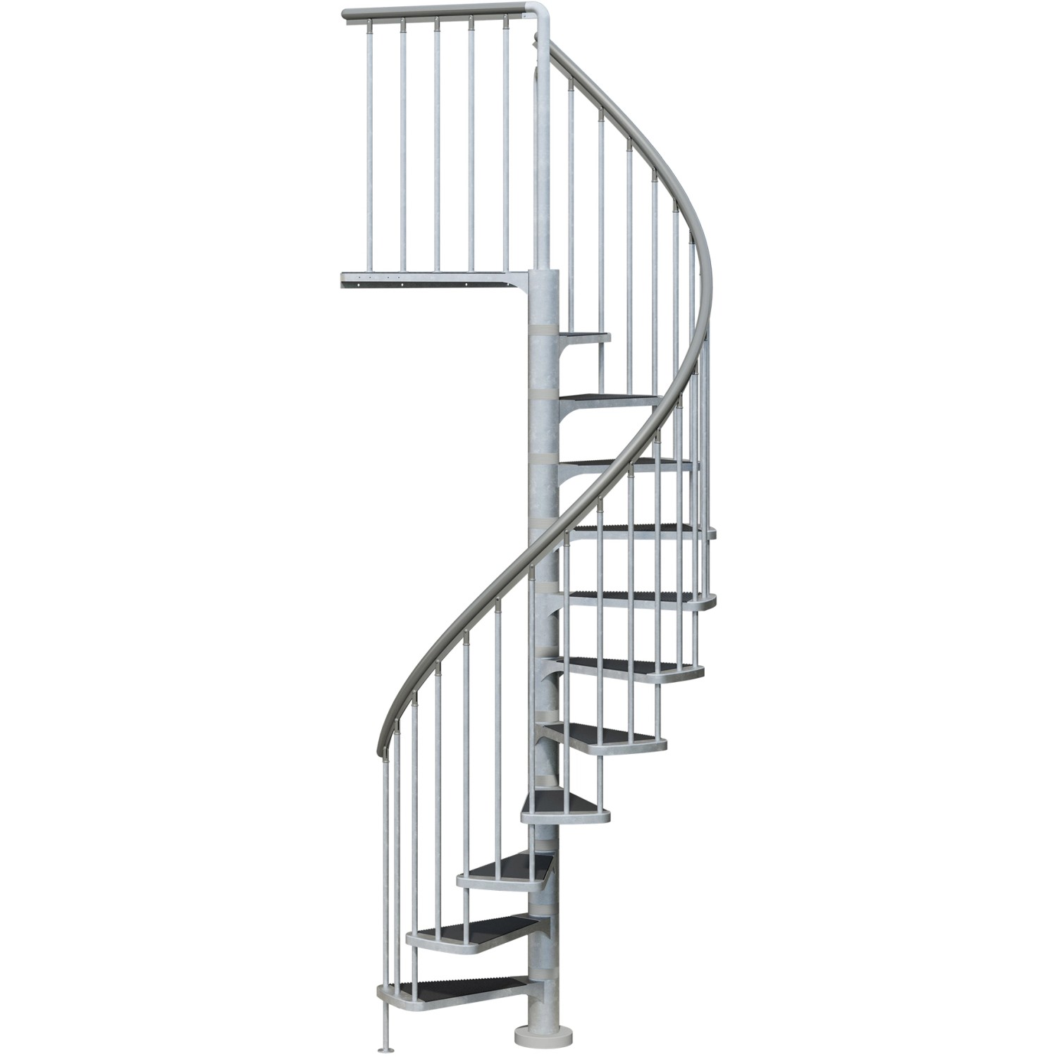 Dolle Außenspindeltreppe Gardenspin mit Trimax-Stufen Ø 125 cm Höhe bis 305,5 cm