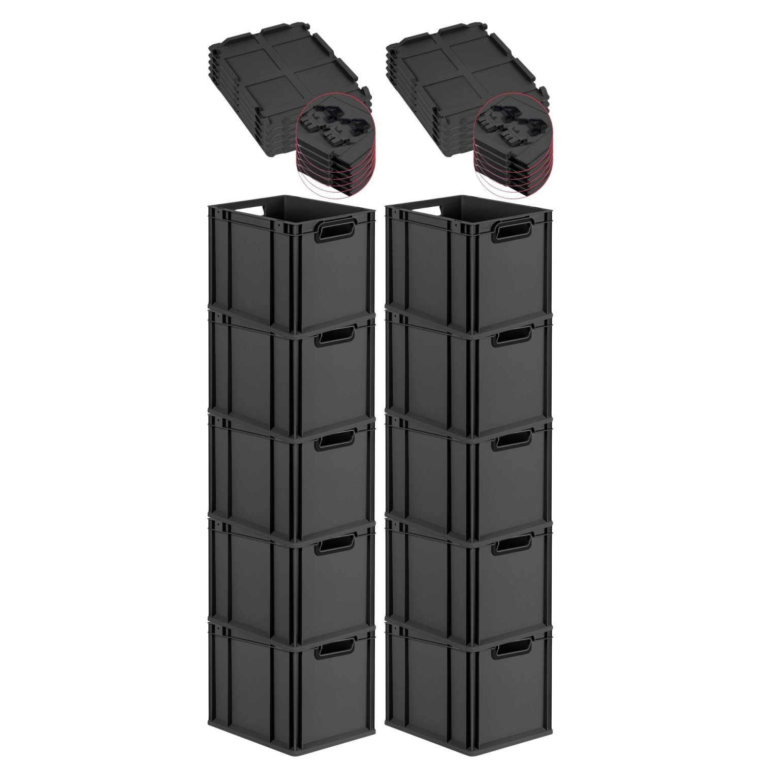 PROREGAL SuperSparSet 10x Eurobox Nextgen Color Mit Scharnierdeckel HxBxT 3 günstig online kaufen