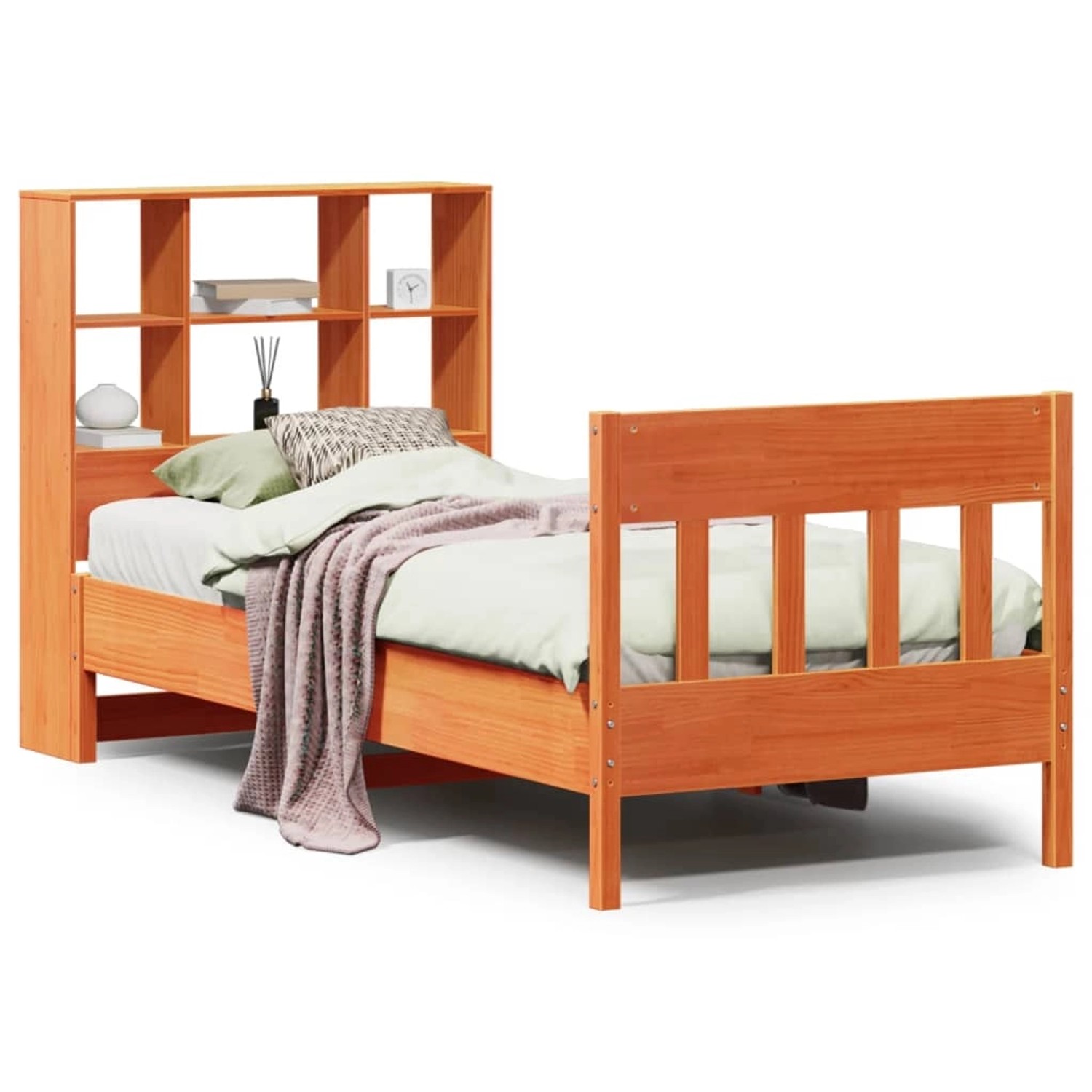 vidaXL Massivholzbett ohne Matratze Wachsbraun 75x190 cm Kiefernholz 332324 günstig online kaufen