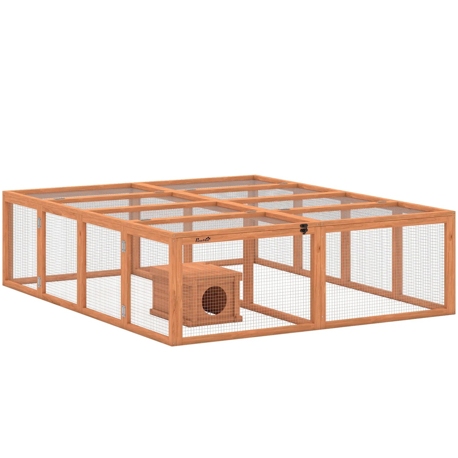 PawHut Kaninchenstall Tannenholz 180,4L x 150B x 48H cm