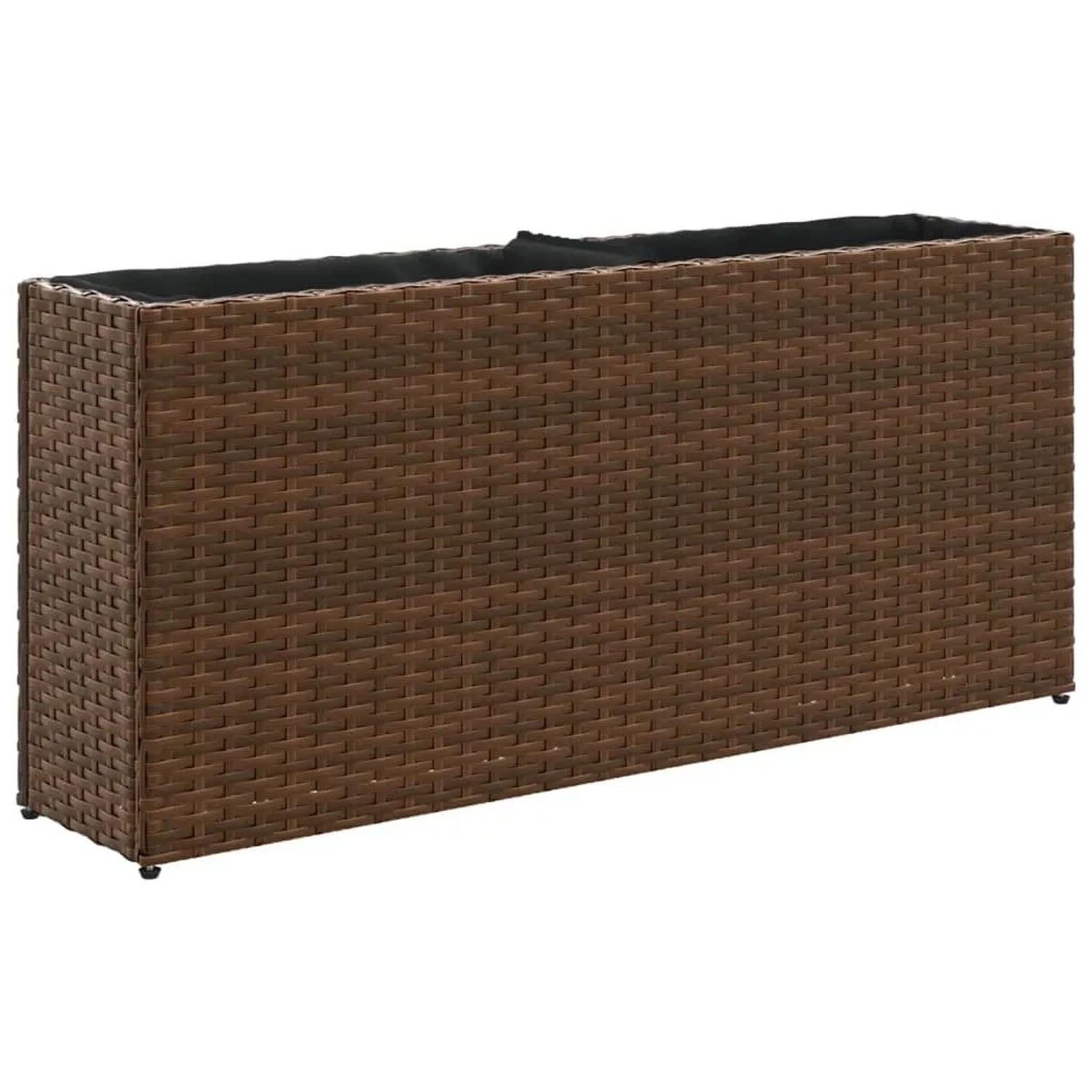 vidaXL Hochbeet mit 2 Fächern Braun 90x20x40 cm Poly Rattan 366408