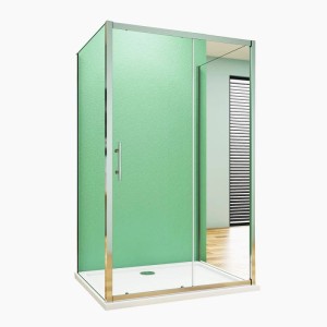 Duschparadies U Duschkabine 120 x 80 x 80 x 190cm U-Kabine Schiebetür Mit Seitenwand 5mm ESG Sicherheitsklarglas Dusche Duschabtrennung Verchromt